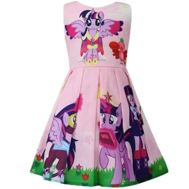Baby Sommer Prinzessin Little Pony Regenbogen Kleider Für Mädchen Halloween Birthday Party Vestidos Kleid Kinder Kleidung
