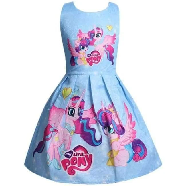 Baby Sommer Prinzessin Little Pony Regenbogen Kleider Für Mädchen Halloween Birthday Party Vestidos Kleid Kinder Kleidung