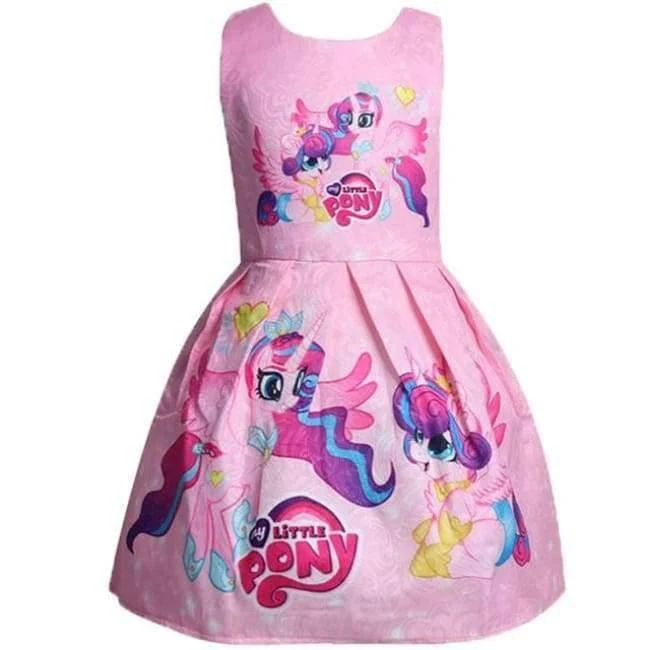 Baby Sommer Prinzessin Little Pony Regenbogen Kleider Für Mädchen Halloween Birthday Party Vestidos Kleid Kinder Kleidung