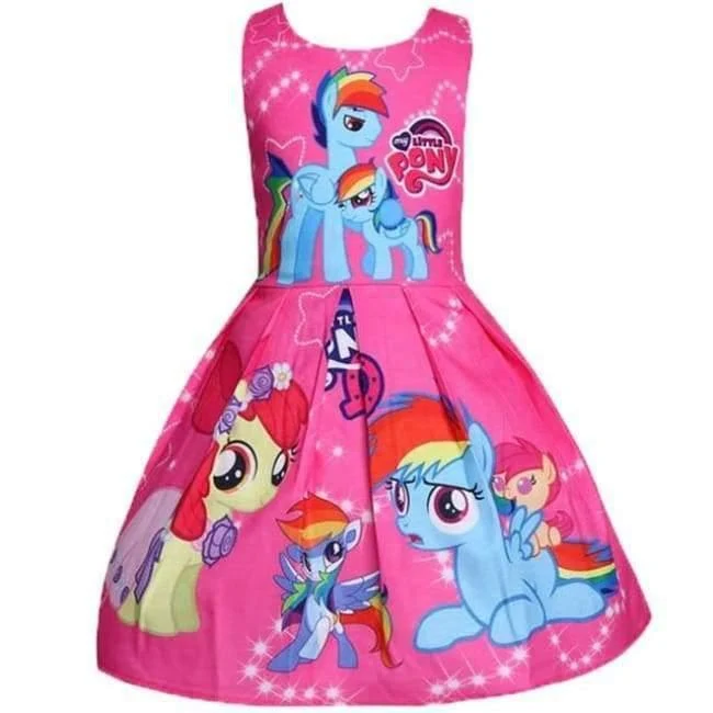 Baby Sommer Prinzessin Little Pony Regenbogen Kleider Für Mädchen Halloween Birthday Party Vestidos Kleid Kinder Kleidung