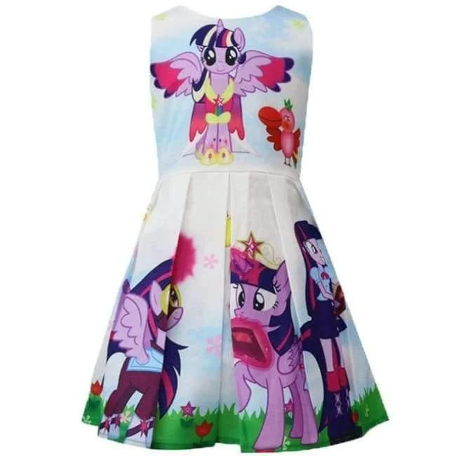 Baby Sommer Prinzessin Little Pony Regenbogen Kleider Für Mädchen Halloween Birthday Party Vestidos Kleid Kinder Kleidung