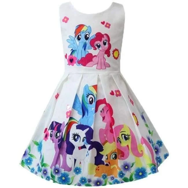 Baby Sommer Prinzessin Little Pony Regenbogen Kleider Für Mädchen Halloween Birthday Party Vestidos Kleid Kinder Kleidung