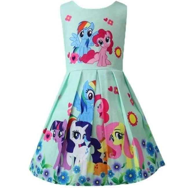 Baby Sommer Prinzessin Little Pony Regenbogen Kleider Für Mädchen Halloween Birthday Party Vestidos Kleid Kinder Kleidung