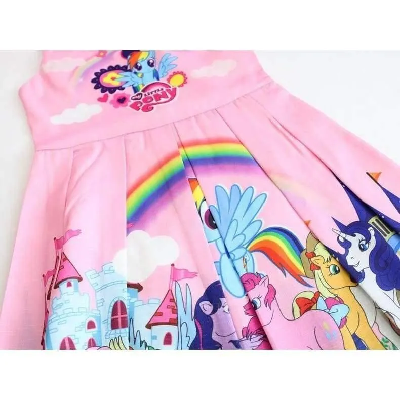 Baby Sommer Prinzessin Little Pony Regenbogen Kleider Für Mädchen Halloween Birthday Party Vestidos Kleid Kinder Kleidung