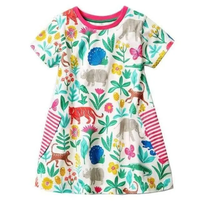 Girls Summer Dress Baby Girl Clothes Vestidos Brand Kids Dresses for Girls Costume Animal Flower Children Princess Clothing