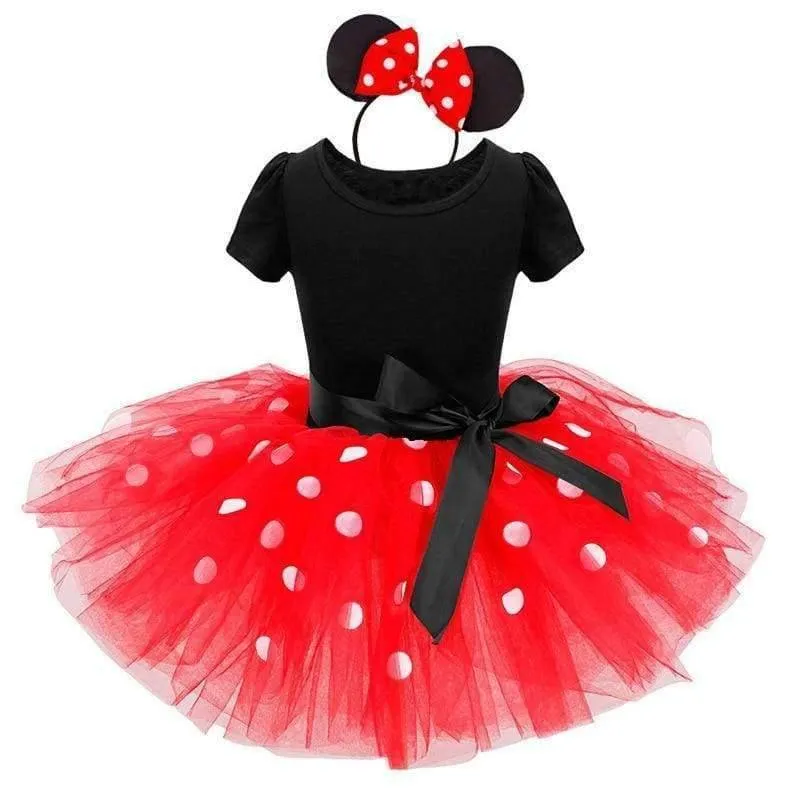 Kids Ballet Show Dress Princess Party Costume Infant Clothing Polka Dot Baby Clothes Birthday Girls tutu Dress with Headband