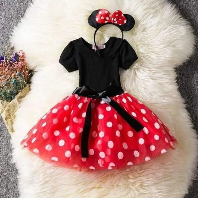 Kids Ballet Show Dress Princess Party Costume Infant Clothing Polka Dot Baby Clothes Birthday Girls tutu Dress with Headband