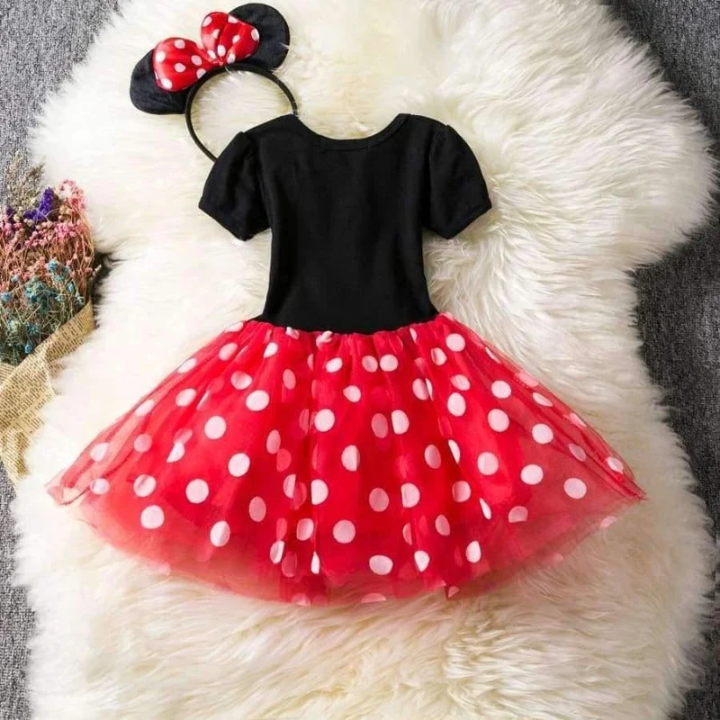 Kids Ballet Show Dress Princess Party Costume Infant Clothing Polka Dot Baby Clothes Birthday Girls tutu Dress with Headband