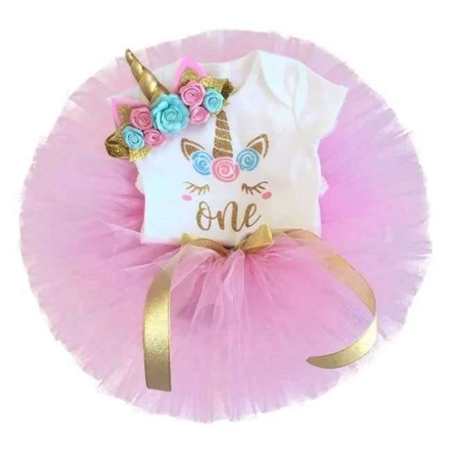 Newborn Flower Party Clothes Set Baby Girl One Years First Birthday Tutu Outfits for Girls Tulle Toddler Baby Clothing Suit