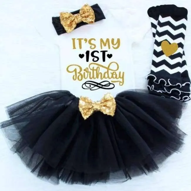 Newborn Flower Party Clothes Set Baby Girl One Years First Birthday Tutu Outfits for Girls Tulle Toddler Baby Clothing Suit