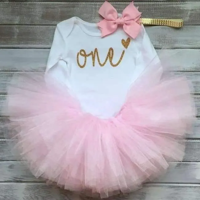 Newborn Flower Party Clothes Set Baby Girl One Years First Birthday Tutu Outfits for Girls Tulle Toddler Baby Clothing Suit