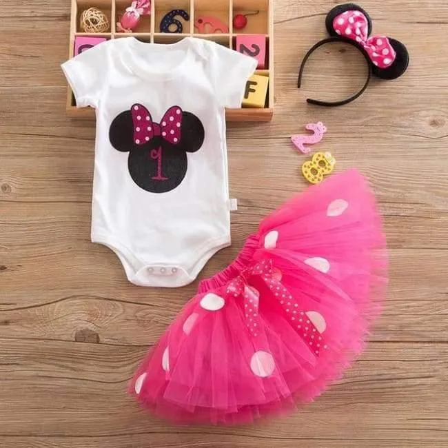 Newborn Flower Party Clothes Set Baby Girl One Years First Birthday Tutu Outfits for Girls Tulle Toddler Baby Clothing Suit