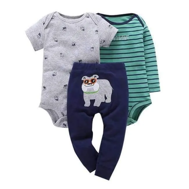 100% Cotton 2018 bebes 6-24M set ,baby boy clothes ,baby girl clothes,newborn 3 piece ropa boy