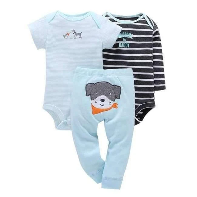 100% Cotton 2018 bebes 6-24M set ,baby boy clothes ,baby girl clothes,newborn 3 piece ropa boy