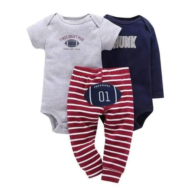100% Cotton 2018 bebes 6-24M set ,baby boy clothes ,baby girl clothes,newborn 3 piece ropa boy
