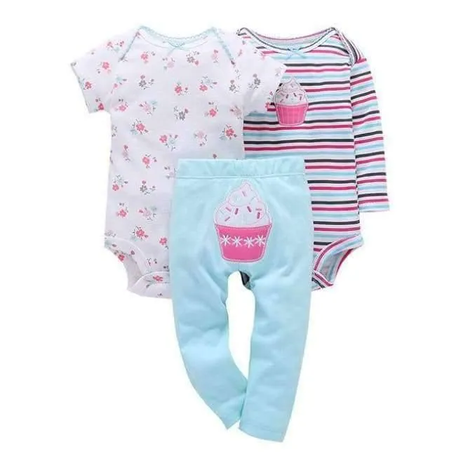 100% Cotton 2018 bebes 6-24M set ,baby boy clothes ,baby girl clothes,newborn 3 piece ropa boy