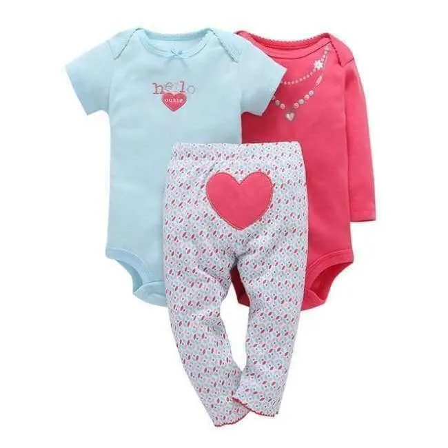 100% Cotton 2018 bebes 6-24M set ,baby boy clothes ,baby girl clothes,newborn 3 piece ropa boy