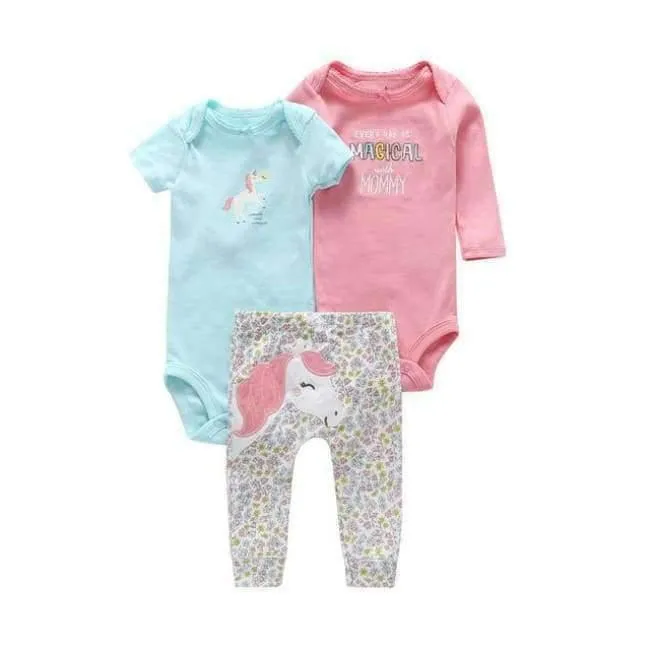 100% Cotton 2018 bebes 6-24M set ,baby boy clothes ,baby girl clothes,newborn 3 piece ropa boy
