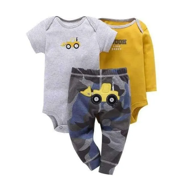 100% Cotton 2018 bebes 6-24M set ,baby boy clothes ,baby girl clothes,newborn 3 piece ropa boy