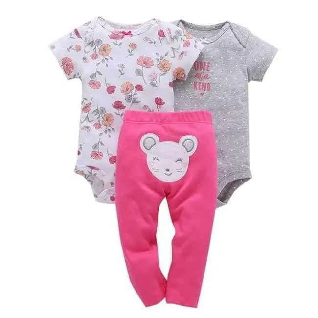 100% Cotton 2018 bebes 6-24M set ,baby boy clothes ,baby girl clothes,newborn 3 piece ropa boy