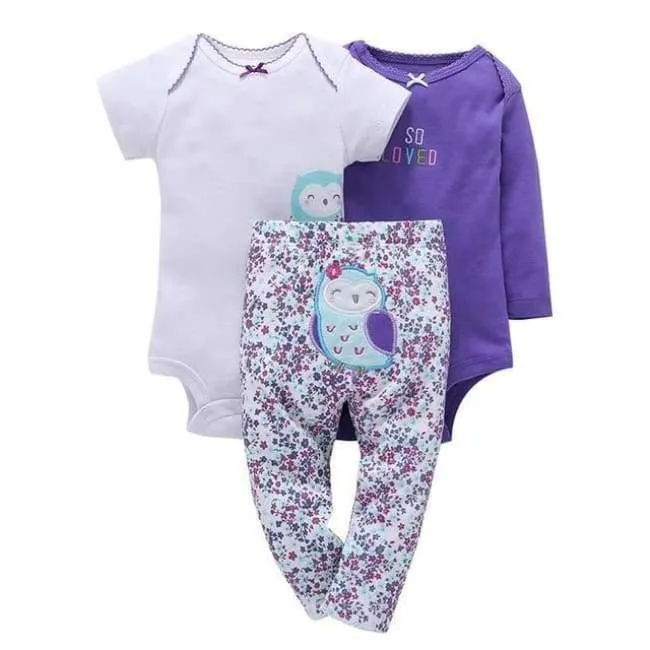 100% Cotton 2018 bebes 6-24M set ,baby boy clothes ,baby girl clothes,newborn 3 piece ropa boy