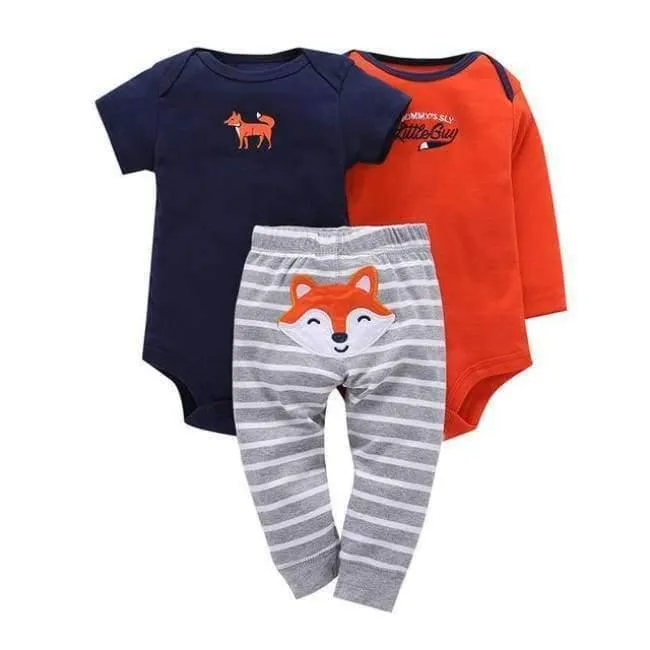 100% Cotton 2018 bebes 6-24M set ,baby boy clothes ,baby girl clothes,newborn 3 piece ropa boy