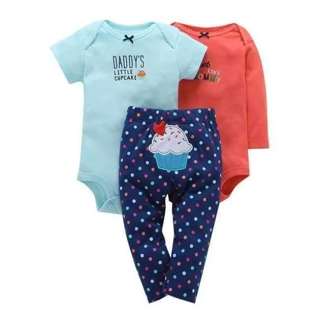100% Cotton 2018 bebes 6-24M set ,baby boy clothes ,baby girl clothes,newborn 3 piece ropa boy