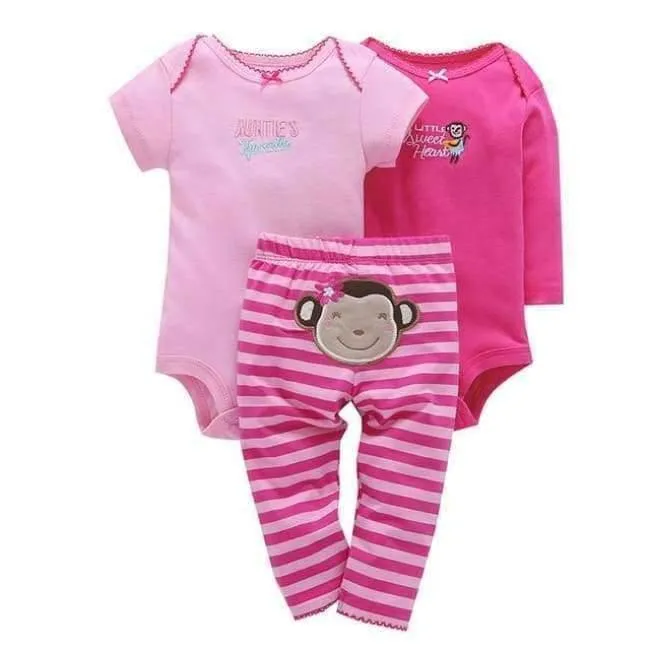 100% Cotton 2018 bebes 6-24M set ,baby boy clothes ,baby girl clothes,newborn 3 piece ropa boy