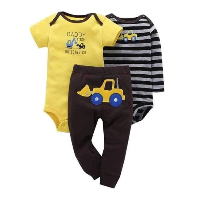 100% Cotton 2018 bebes 6-24M set ,baby boy clothes ,baby girl clothes,newborn 3 piece ropa boy