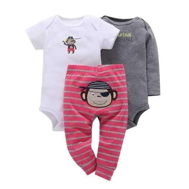 100% Cotton 2018 bebes 6-24M set ,baby boy clothes ,baby girl clothes,newborn 3 piece ropa boy