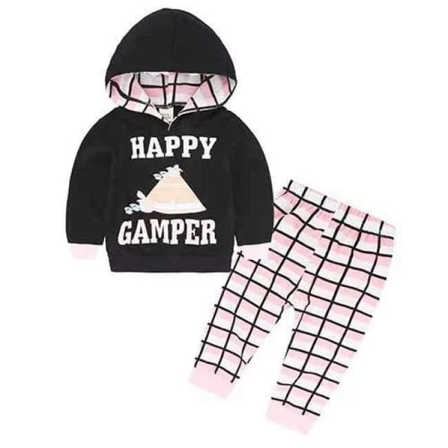 Baby Autumn new baby boy clothes Children Baby Girls Long Sleeve Hooded Tops Floral pants 2 pcs. clothing set SY188