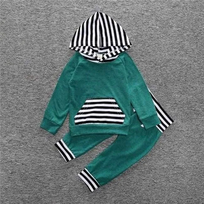 Baby Autumn new baby boy clothes Children Baby Girls Long Sleeve Hooded Tops Floral pants 2 pcs. clothing set SY188