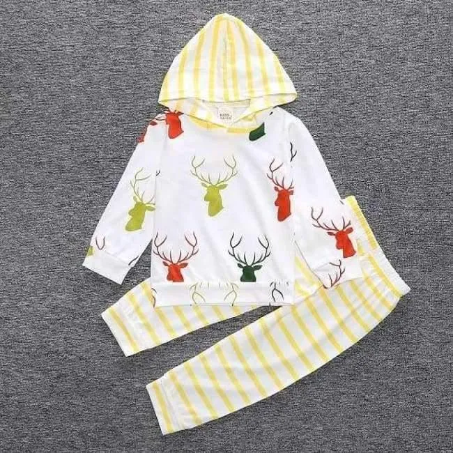 Baby Autumn new baby boy clothes Children Baby Girls Long Sleeve Hooded Tops Floral pants 2 pcs. clothing set SY188