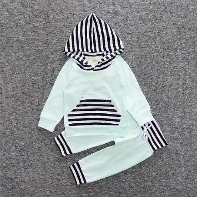 Baby Autumn new baby boy clothes Children Baby Girls Long Sleeve Hooded Tops Floral pants 2 pcs. clothing set SY188