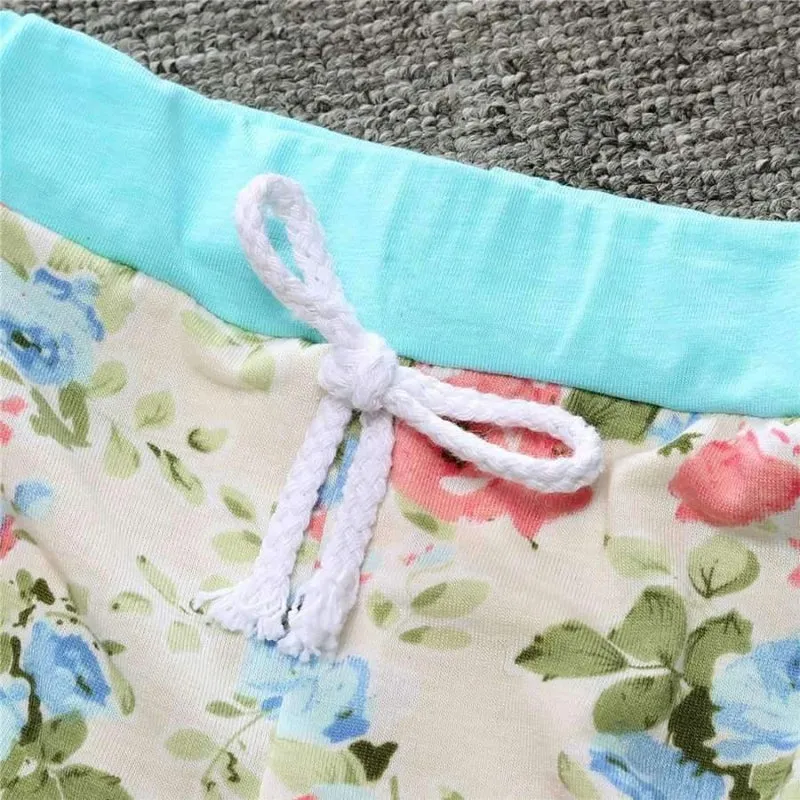 Baby Autumn new baby boy clothes Children Baby Girls Long Sleeve Hooded Tops Floral pants 2 pcs. clothing set SY188