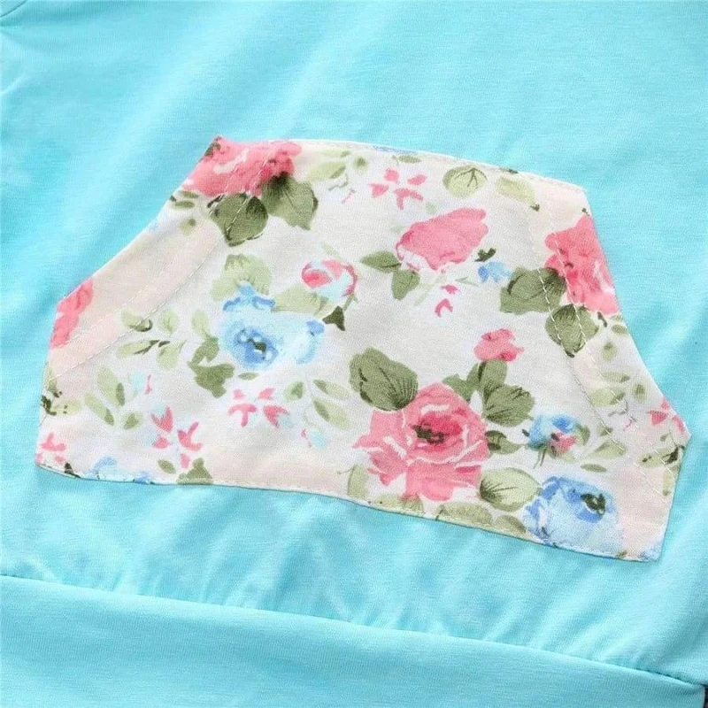 Baby Autumn new baby boy clothes Children Baby Girls Long Sleeve Hooded Tops Floral pants 2 pcs. clothing set SY188