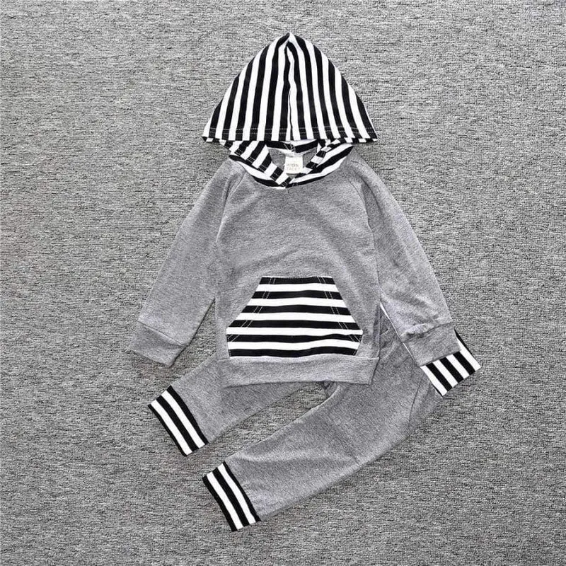 Baby Autumn new baby boy clothes Children Baby Girls Long Sleeve Hooded Tops Floral pants 2 pcs. clothing set SY188