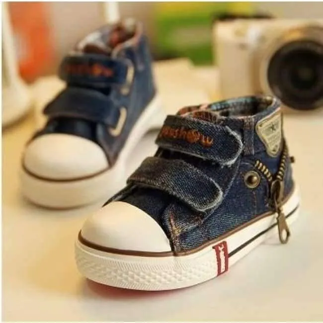 Frühling Leinwand Kinder Schuhe Jungen Turnschuhe Marke Kinder Schuhe für Mädchen Jeans Denim Flache Stiefel Baby Kleinkind Schuhe