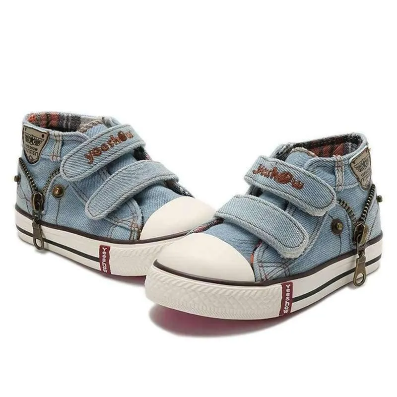 Frühling Leinwand Kinder Schuhe Jungen Turnschuhe Marke Kinder Schuhe für Mädchen Jeans Denim Flache Stiefel Baby Kleinkind Schuhe