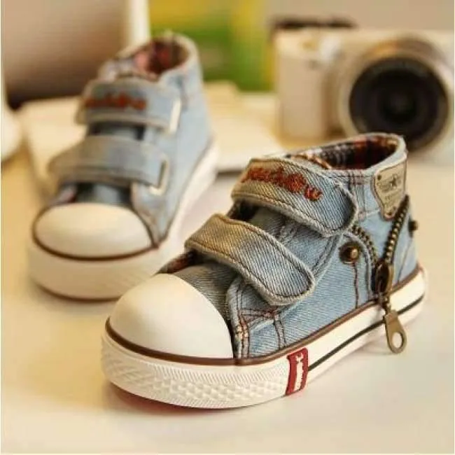 Frühling Leinwand Kinder Schuhe Jungen Turnschuhe Marke Kinder Schuhe für Mädchen Jeans Denim Flache Stiefel Baby Kleinkind Schuhe
