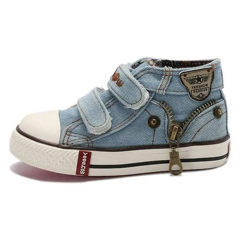 Frühling Leinwand Kinder Schuhe Jungen Turnschuhe Marke Kinder Schuhe für Mädchen Jeans Denim Flache Stiefel Baby Kleinkind Schuhe