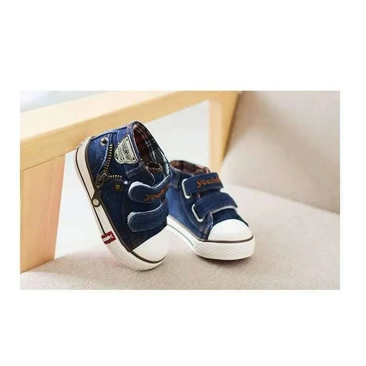 Frühling Leinwand Kinder Schuhe Jungen Turnschuhe Marke Kinder Schuhe für Mädchen Jeans Denim Flache Stiefel Baby Kleinkind Schuhe