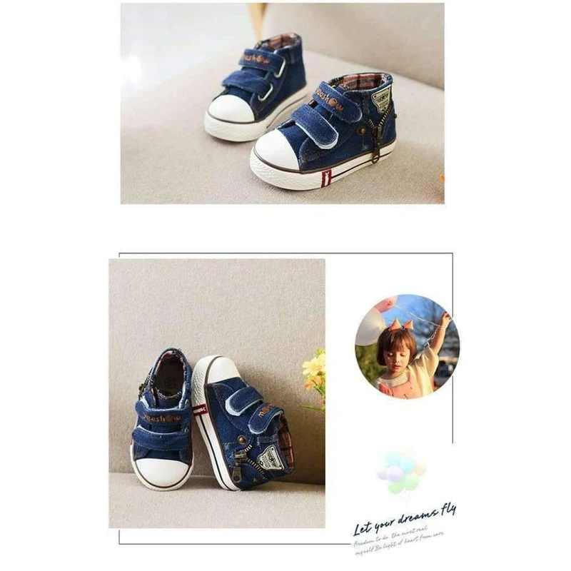 Frühling Leinwand Kinder Schuhe Jungen Turnschuhe Marke Kinder Schuhe für Mädchen Jeans Denim Flache Stiefel Baby Kleinkind Schuhe