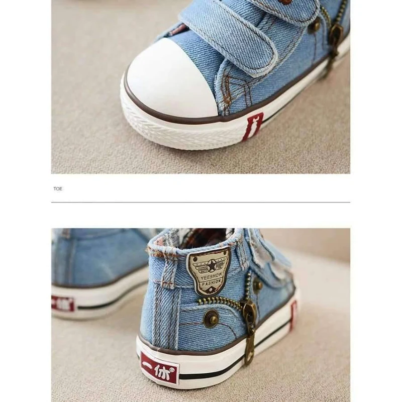 Frühling Leinwand Kinder Schuhe Jungen Turnschuhe Marke Kinder Schuhe für Mädchen Jeans Denim Flache Stiefel Baby Kleinkind Schuhe