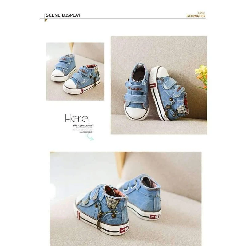 Frühling Leinwand Kinder Schuhe Jungen Turnschuhe Marke Kinder Schuhe für Mädchen Jeans Denim Flache Stiefel Baby Kleinkind Schuhe