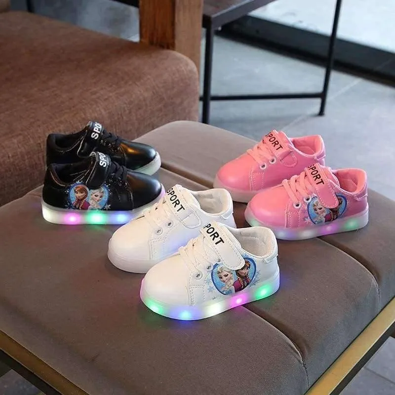 Cartoon-Klassiker-Stil, LED-beleuchtete Baby-Laufschuhe, LED-Schuhe für Babys, leuchtende, elegante, schöne Baby-Freizeitschuhe, Turnschuhe