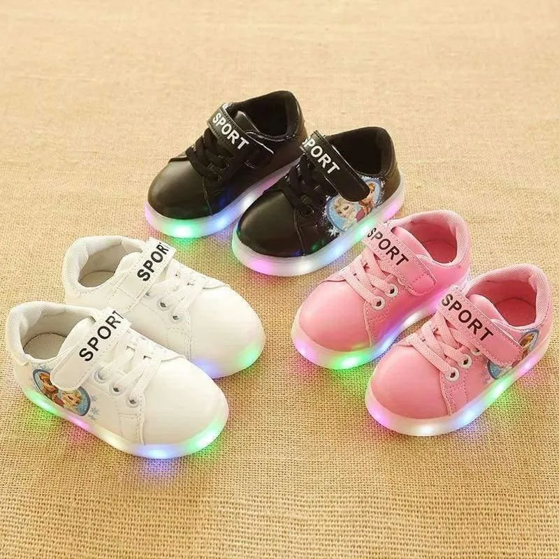 Cartoon-Klassiker-Stil, LED-beleuchtete Baby-Laufschuhe, LED-Schuhe für Babys, leuchtende, elegante, schöne Baby-Freizeitschuhe, Turnschuhe