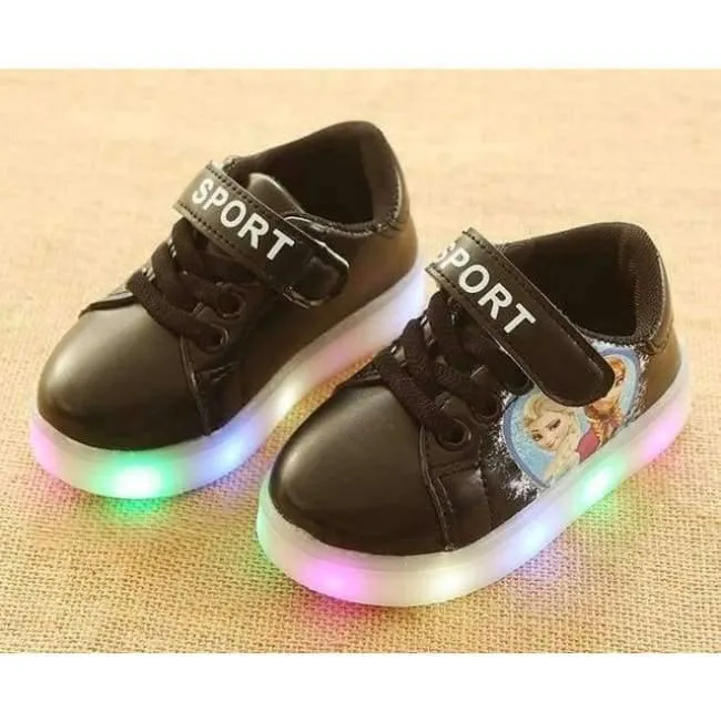 Cartoon-Klassiker-Stil, LED-beleuchtete Baby-Laufschuhe, LED-Schuhe für Babys, leuchtende, elegante, schöne Baby-Freizeitschuhe, Turnschuhe