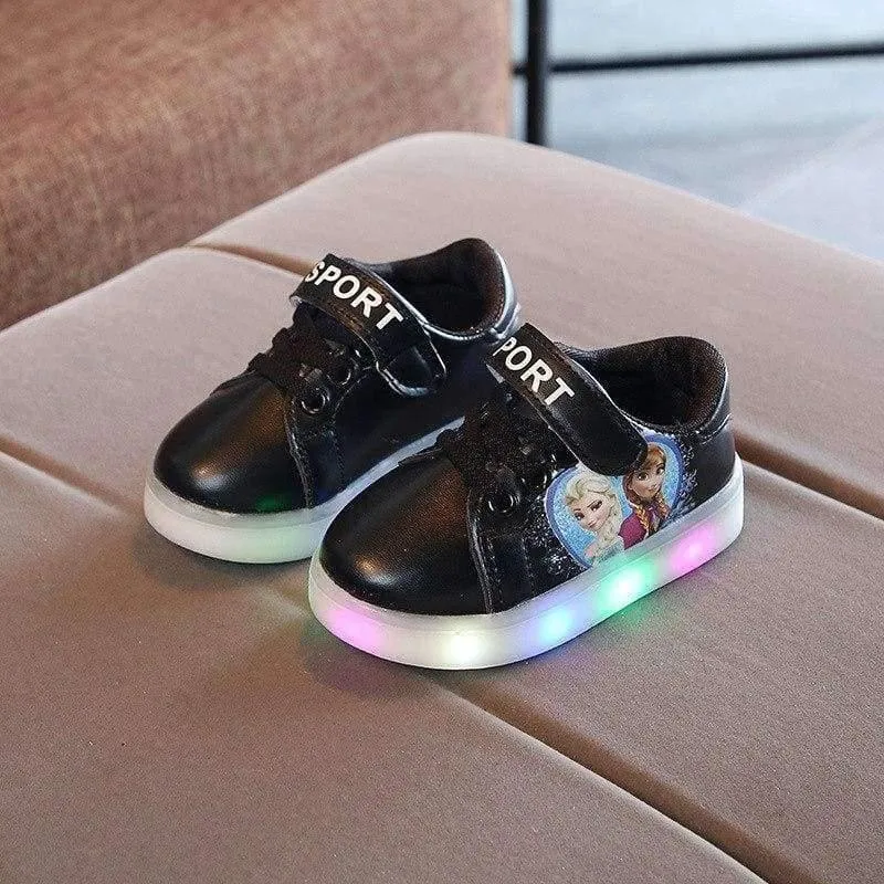 Cartoon-Klassiker-Stil, LED-beleuchtete Baby-Laufschuhe, LED-Schuhe für Babys, leuchtende, elegante, schöne Baby-Freizeitschuhe, Turnschuhe