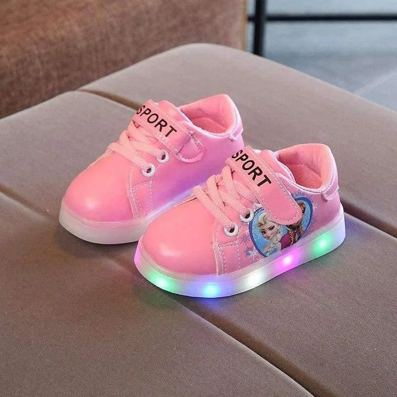 Cartoon-Klassiker-Stil, LED-beleuchtete Baby-Laufschuhe, LED-Schuhe für Babys, leuchtende, elegante, schöne Baby-Freizeitschuhe, Turnschuhe